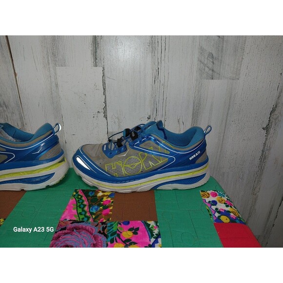 Hoka One One Bondi 3 Mens 12 Running Shoes Low Top Athletic F10014G Blue Gray